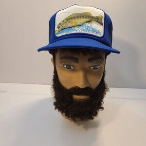 Vintage 90s Trucker Hat Fishing Patch Foam/ Mesh Adjustable Hat